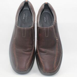 Clarks Collection Mens Brown Leather Slip On Loafers 261196147085 Size‎ 9.5 M
